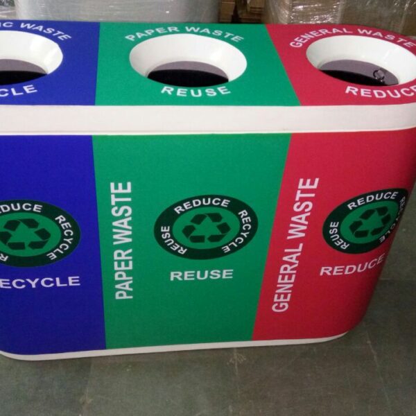 FRP dustbin triple