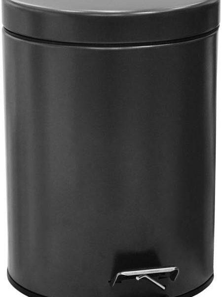 Black powder coated pedal bin